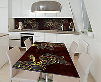 Наклейка 3Д виниловая на стол Zatarga «Графические орхидеи» 600х1200 мм для домов, квартир, столов, кофейн,