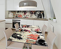 Наклейка 3Д виниловая на стол Zatarga «Модный журнал» 600х1200 мм для домов, квартир, столов, кофейн, кафе