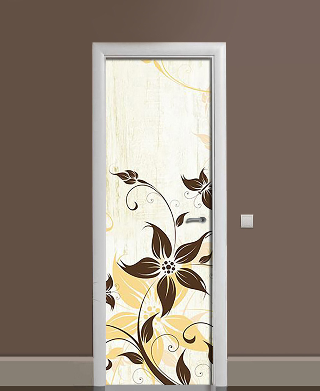 Наліпка на дверь Zatarga «Спокойная лоза» 650х2000 мм виниловая 3Д Наліпка декор самоклеящаяся