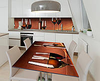 Наклейка 3Д виниловая на стол Zatarga «Семья виноделов» 600х1200 мм для домов, квартир, столов, кофейн, кафе