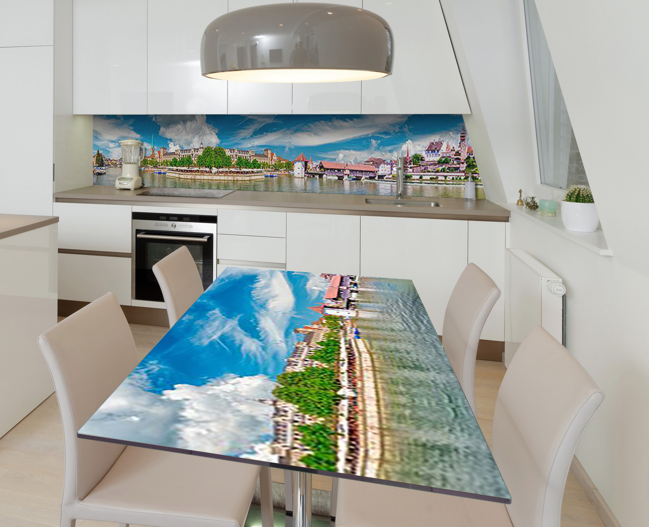 Наліпка 3Д виниловая на стол Zatarga «Бухта свободы» 600х1200 мм для домов, квартир, столов, кофейн, кафе, фото 1