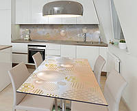 Наклейка 3Д виниловая на стол Zatarga «Жемчужный печворк» 600х1200 мм для домов, квартир, столов, кофейн, кафе