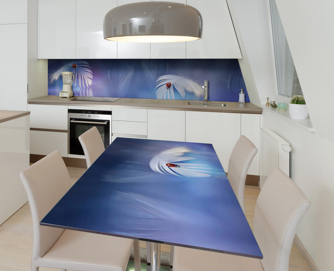 Наліпка 3Д виниловая на стол Zatarga «Путешествуя на пёрышке» 600х1200 мм для домов, квартир, столов, кофейн,