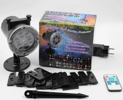 Лазерний вуличний проєктор диско Laser Light Star Shower 518 With Remote з касетами 12 штук 184395