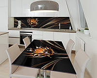 Наклейка 3Д виниловая на стол Zatarga «Кованный цветок» 650х1200 мм для домов, квартир, столов, кофейн, кафе