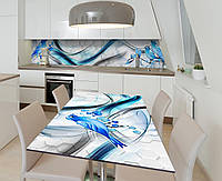 Наліпка 3Д вінілова на стіл Zatarga «Пташині переговори» 600х1200 мм для будинків, квартир, столів, кофеєнь,