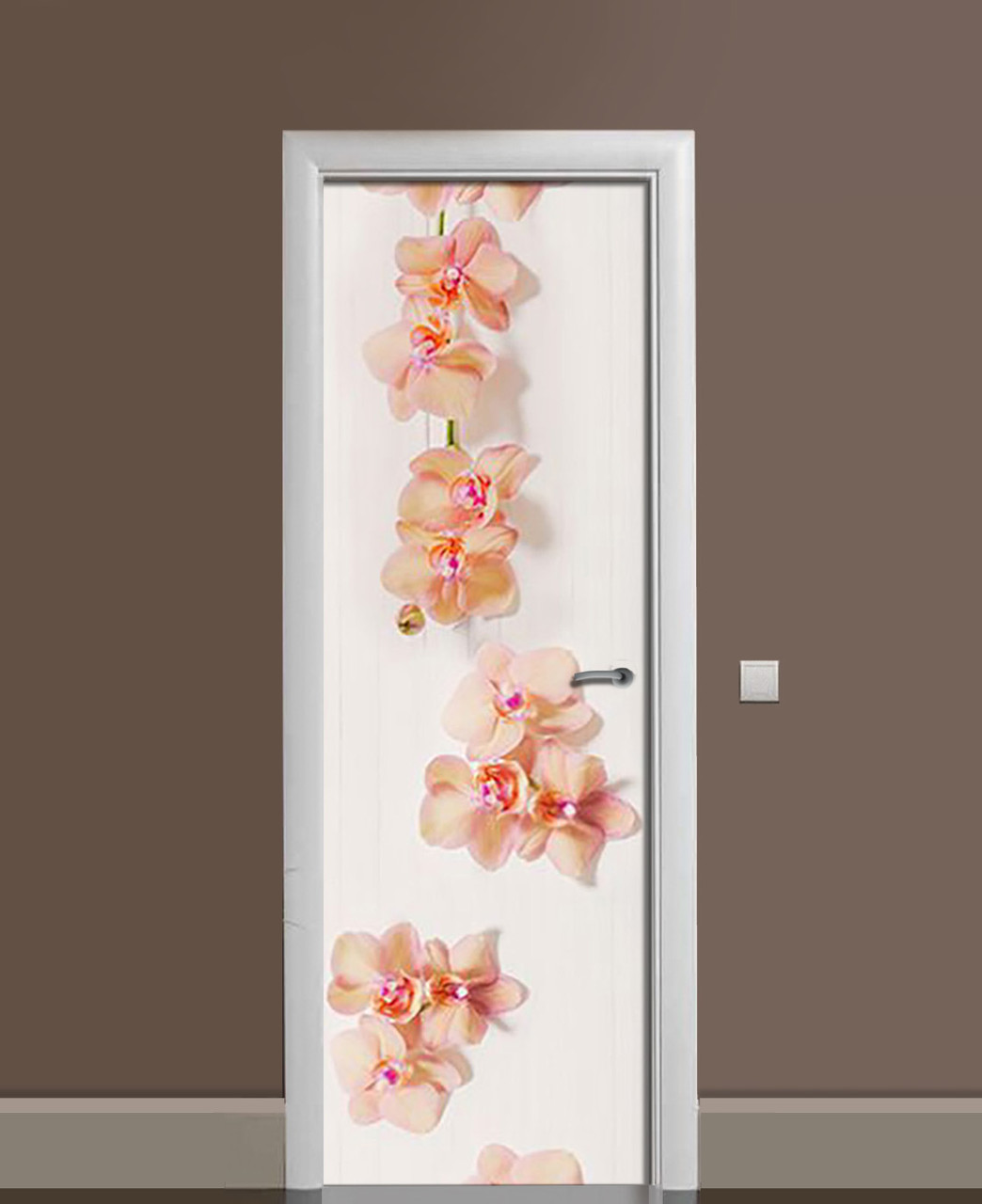 Наліпка на двері Zatarga «З кремовим слідах» 650х2000 мм вінілова 3Д Наліпка декор самоклеюча