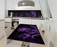 Наклейка 3Д виниловая на стол Zatarga «Неоновая роспись» 600х1200 мм для домов, квартир, столов, кофейн, кафе
