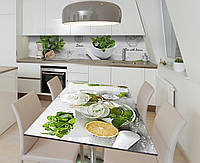 Наклейка 3Д виниловая на стол Zatarga «Мятный чай с лимоном» 600х1200 мм для домов, квартир, столов, кофейн,