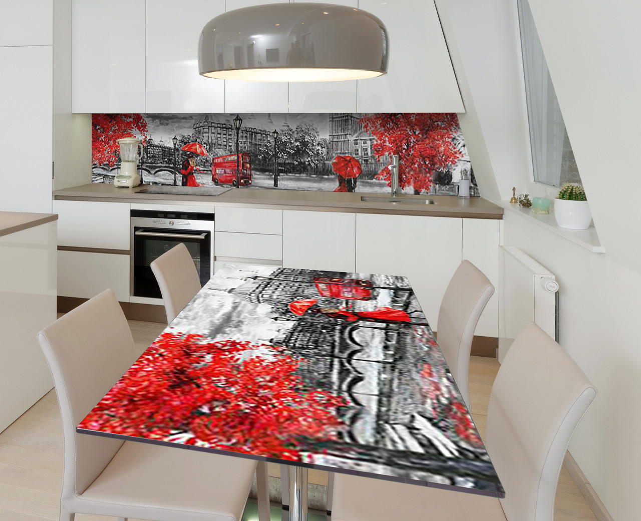Наліпка 3Д виниловая на стол Zatarga «Любовь на улице Лондона» 600х1200 мм для домов, квартир, столов,, фото 1