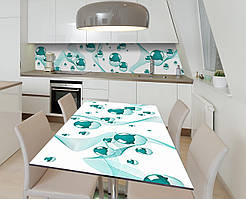 Наліпка 3Д вінілова на стіл Zatarga «Бірюзові сфери» 600х1200 мм для будинків, квартир, столів, кофеєнь, кафе