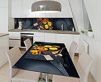 Наклейка 3Д виниловая на стол Zatarga «Календула с мёдом» 650х1200 мм для домов, квартир, столов, кофейн, кафе
