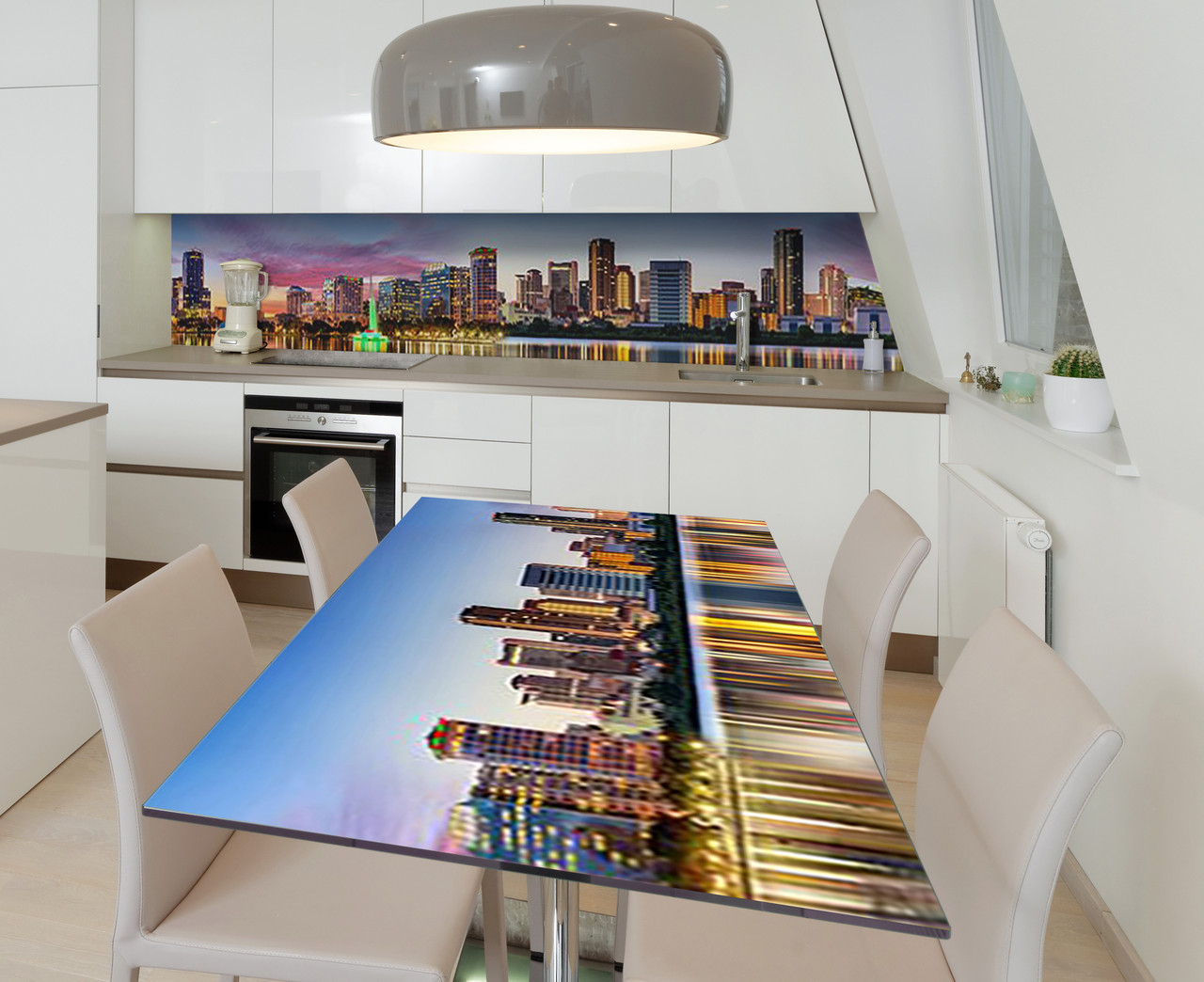 Наліпка 3Д виниловая на стол Zatarga «Спектральные отблески» 600х1200 мм для домов, квартир, столов, кофейн,
