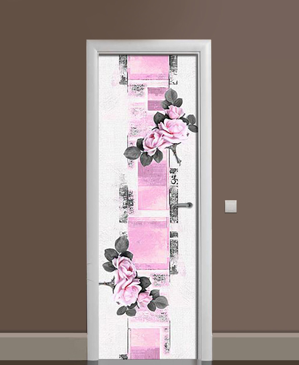 Наліпка на двері Zatarga «Лілова задоволення» 650х2000 мм вінілова 3Д Наліпка декор самоклеюча