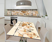 Наклейка 3Д виниловая на стол Zatarga «Песочный крем» 600х1200 мм для домов, квартир, столов, кофейн, кафе