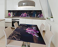 Наліпка 3Д вінілова на стіл Zatarga «Магнолія в свічках» 600х1200 мм для будинків, квартир, столів, кофеєнь,