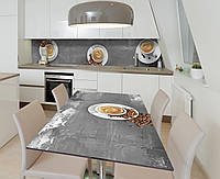 Наклейка 3Д виниловая на стол Zatarga «Семейный кофе» 650х1200 мм для домов, квартир, столов, кофейн, кафе