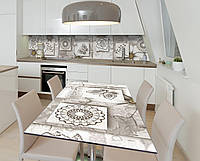 Наклейка 3Д виниловая на стол Zatarga «Декоративный элемент» 600х1200 мм для домов, квартир, столов, кофейн,