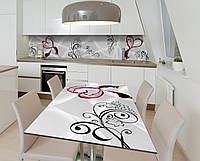 Наклейка 3Д виниловая на стол Zatarga «Вино для любящих сердец» 650х1200 мм для домов, квартир, столов,
