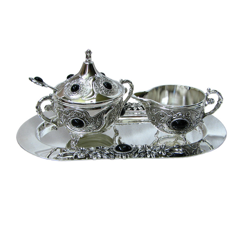Набір цукорниця і молочник на підносі Зування, 12х28,5х16 (466-1153), фото 1