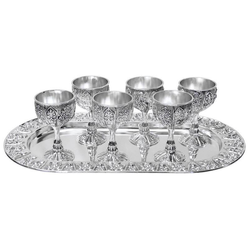 Набір чарок (6 шт.) на підносі Успіх, 28х15 см (466-1111), без бренда, фото 1