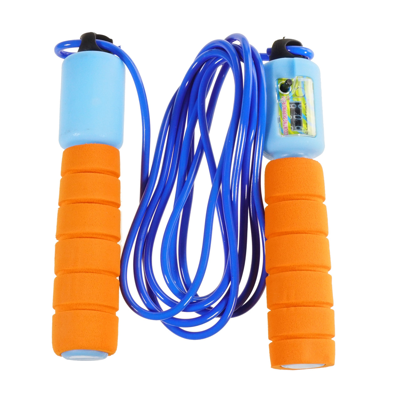 Спортивна скакалка з лічильником, колір помаранчево-блакитний