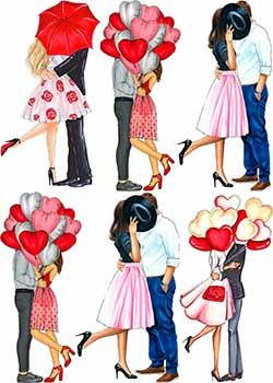 Вафельна картинка "Валентинки листівки" А4, 20х30 см