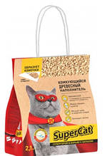 Деревне наповнювач для котячого туалету SuperCat Супер Кет комкующийся, 2.1 кг
