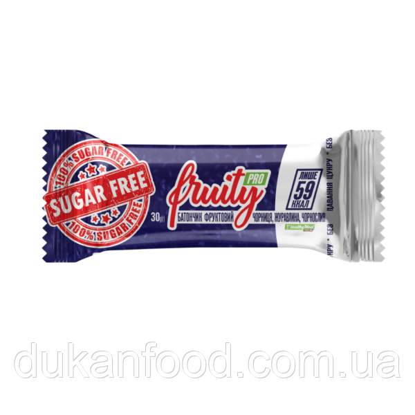 Фруктовий батончик FRUITY PRO "Чорниця-журавлина-чорнослив", 30 г.