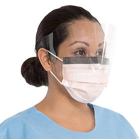 Процедурная маска с козырьком Halyard Health Tecnol Fluidshield 4 уровня защиты 25 шт.