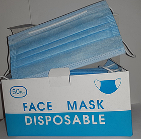 Маска захисна Disposable Face Mask синя 50 шт.