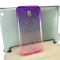 Чехол для Samsung j5 2017, j530 накладка бампер противоударный силиконовый Gradient 3D розово-фиолетовый