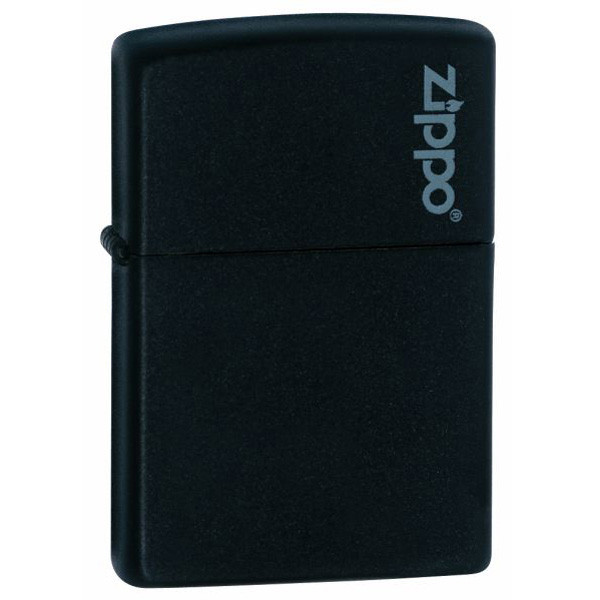 Запальничка Zippo Black Matte With Logo 218ZL