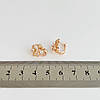 Сережки Xuping з медичного золота, білі фіаніти, позолота PO, 24951, фото 3