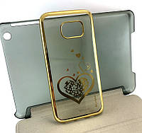Чехол для Samsung galaxy s7 edge g935 накладка бампер противоударный Beckberg сердце золотой
