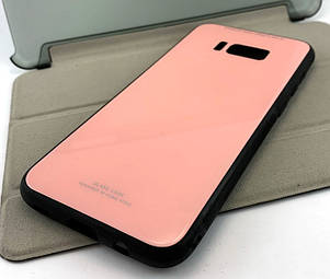 Чохол для Samsung galaxy S8 Plus g955 накладка на бампер протиударний Glass Case рожевий, фото 3