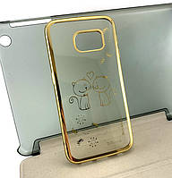 Чехол для Samsung S6 EDGE накладка силиконовый бампер Beckberg золотой