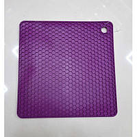 Подставка под горячее силиконовая 17,8 x 17,8 x 0.8 см Genes фиолетовая