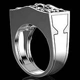 Чоловіче жіноче кільце потайною кишенею череп хром розмір 17-23 мм, фото 4