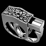 Чоловіче жіноче кільце потайною кишенею череп хром розмір 17-23 мм, фото 3