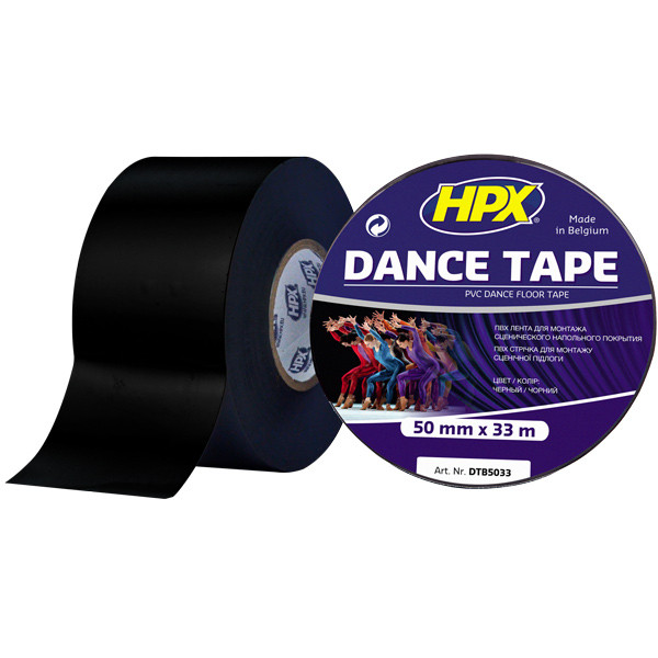 Dance Floor PVC Tape - 50мм х 33м - чорна стрічка для танцювальних підлог