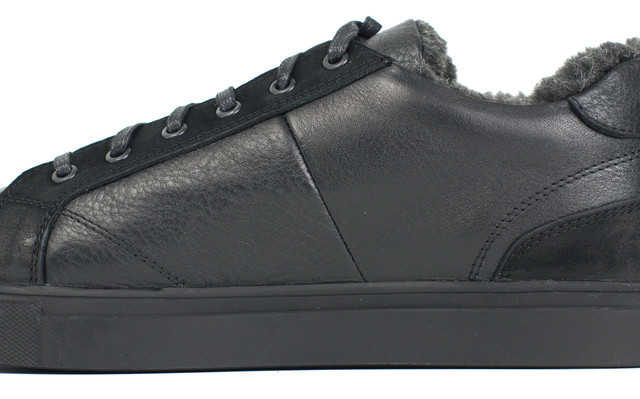 Обувь больших размеров мужские кожаные зимние кроссовки черные кеды Rosso Avangard Winter Puran Black BS