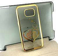 Чехол для Samsung galaxy s7 g930 накладка бампер противоударный силиконовый Beckberg золотой