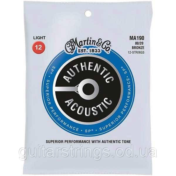 Струни Martin M190 80/20 Bronze 12-String Light 12-54