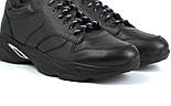 Кроссовки зимние на меху теплые кожаные мужская обувь больших размеров Rosso Avangard Winter ReBaKa Black BS, фото 8