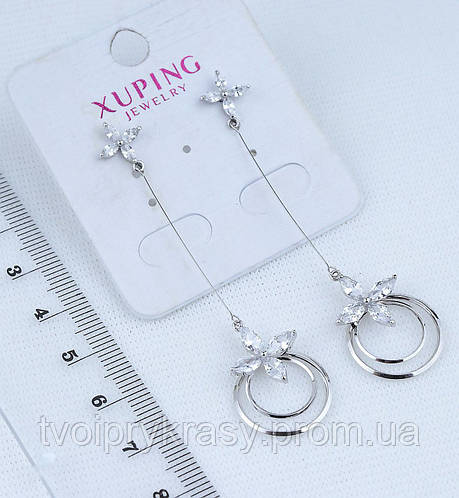 Купить Серьги родированные с цирконами, коллекция "Богемия". Ювелирная ...