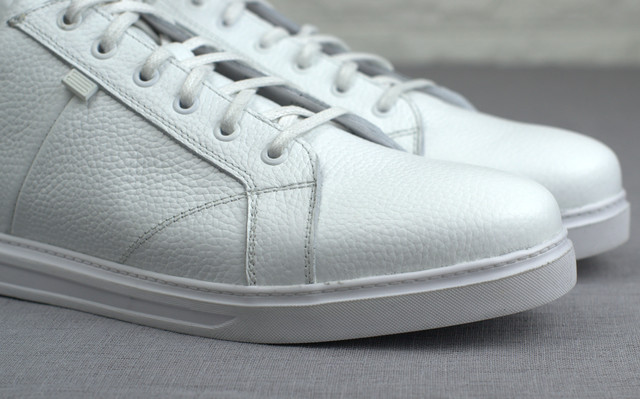 Мужские кроссовки кожаные белые кеды обувь больших размеров Rosso Avangard Puran White Leather BS