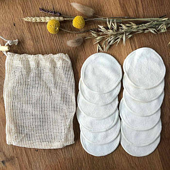 Набор многоразовых дисков для снятия макияжа и умывания 12 шт