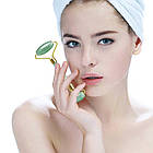 Ролик і скребок для масажу гуаша Jade Roller із Зеленого нефриту, фото 6