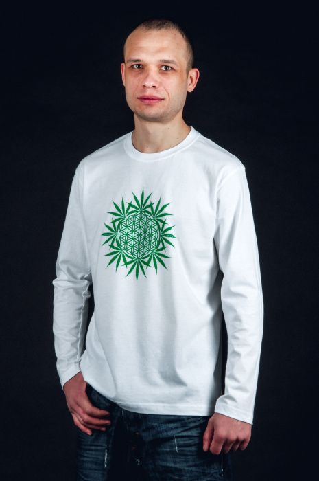 Лонгслів чоловічий LongSleeve "Flower of Life", колір — білий (M)